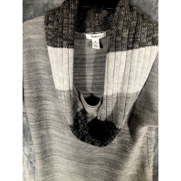 Style & Co. Sweater Cowell Neck Gray Size Adult Medium - Picture 2 of 14